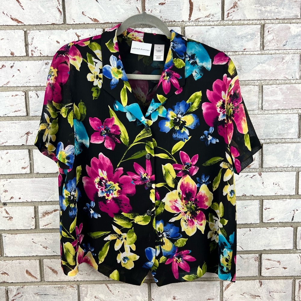 alfred dunner | floral lined button down